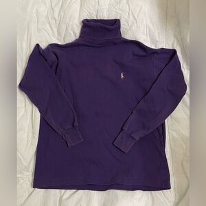Vintage Ralph Lauren Polo 100% cotton turtleneck eggplant purple USA Women’s  L